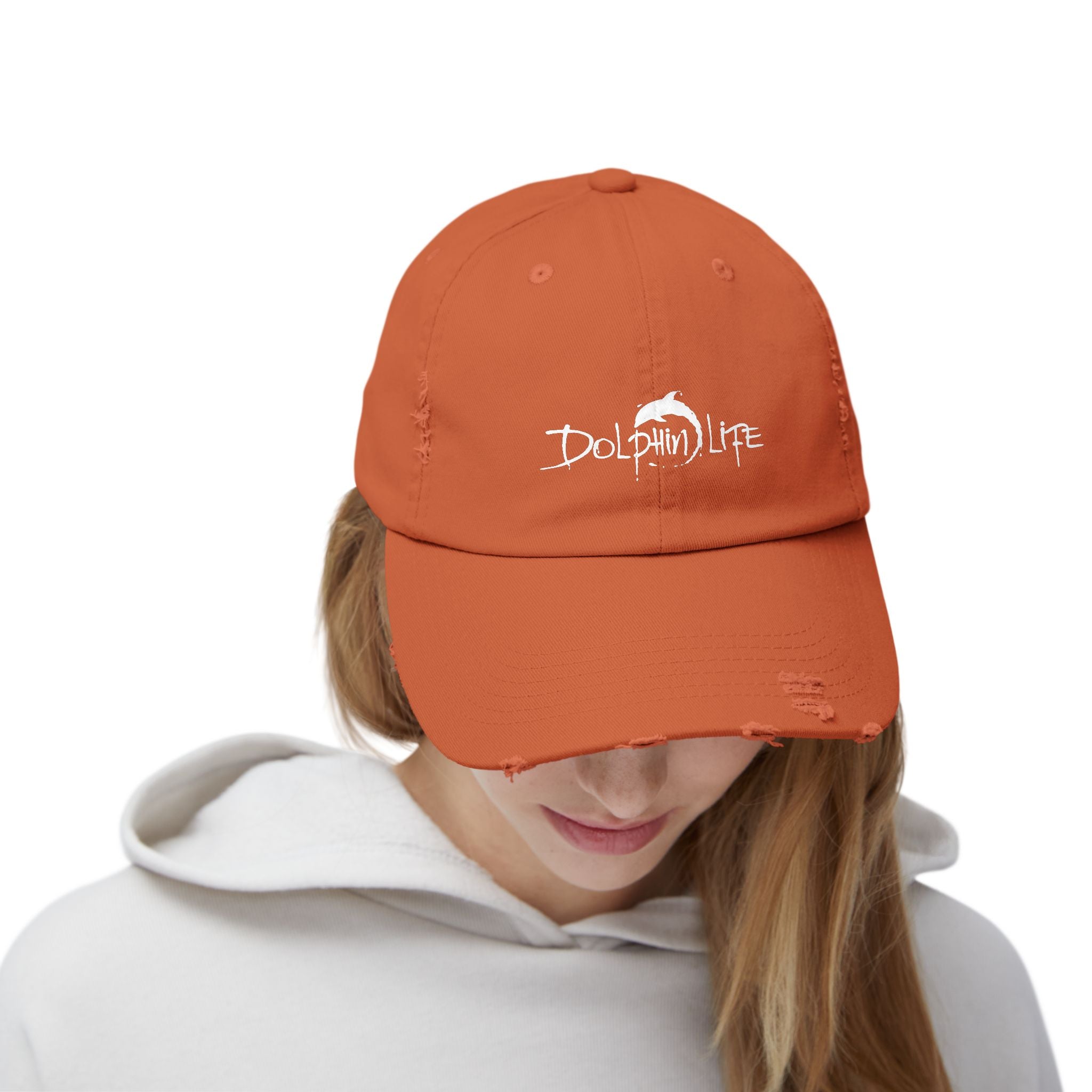 Dolphin Life Logo Distressed Cap